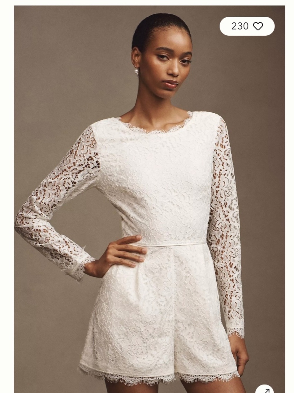 BHLDN ivory lace romper